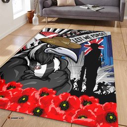 Amazing Aussie Collingwood Anzac Day Honor United In Spirit Area Rug