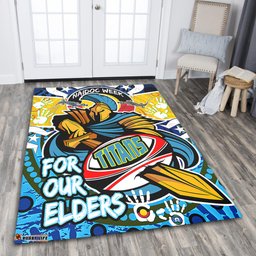 Amazing Aussie Gold Coast Titans Naidoc Week Custom Gold Coast Titans Naidoc Week For Our Elders Dot Art Style Area Rug