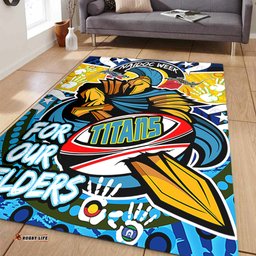Amazing Aussie Gold Coast Titans Naidoc Week Custom Gold Coast Titans Naidoc Week For Our Elders Dot Art Style Area Rug