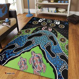 Amazing Aussie Australia Turtles Journey Through Dreamtime Area Rug