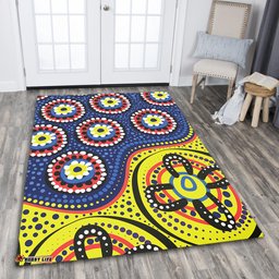 Amazing Aussie Australia A Bright And Colorful Background With Aboriginal Inspired Dot Art Area Rug