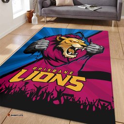 Amazing Aussie Brisbane Lions Breaking Through Fan Design Area Rug