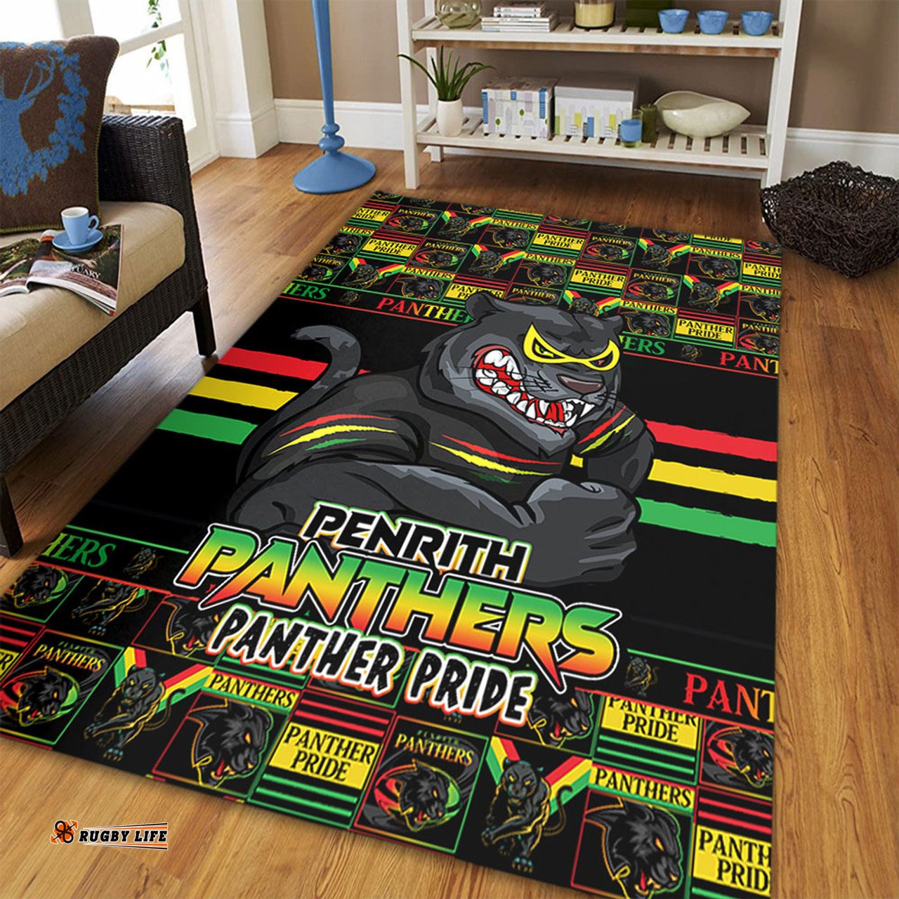 Amazing Aussie Penrith Panthers Champions Pride Comic Style Area Rug