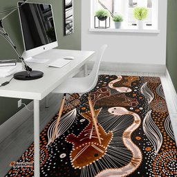 Aboriginal Area Rug Indigenous Fish and Snake