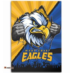 Amazing Aussie West Coast Eagles Breaking Through Fan Design Area Rug