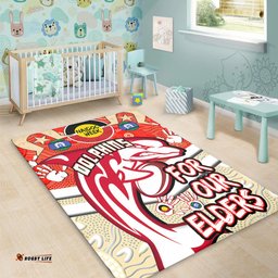 Amazing Aussie Redcliffe Dolphins Naidoc Week Custom Redcliffe Dolphins Naidoc Week For Our Elders Dot Art Style With Turtle Area Rug