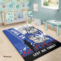 Amazing Aussie Canterbury Bankstown Bulldogs Anzac Day Lest We Forget Strong Fighting Spirit Area Rug