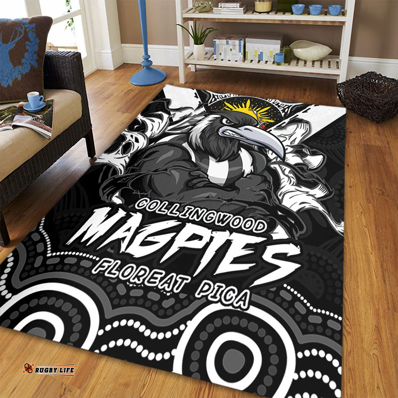 Amazing Aussie Collingwood Ripped Legacy Of The Game Area Rug