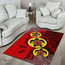 Aboriginal Area Rug Turtle Footprint Circle Dot Painting