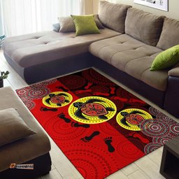 Aboriginal Area Rug Turtle Footprint Circle Dot Painting
