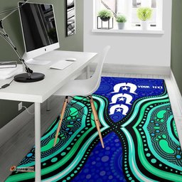 Torres Strait Personalised Area Rug Torres Strait Symbol And Aboriginal Patterns