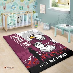 Amazing Aussie Manly Warringah Sea Eagles Anzac Day Lest We Forget Strong Fighting Spirit Area Rug