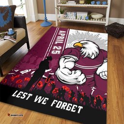 Amazing Aussie Manly Warringah Sea Eagles Anzac Day Lest We Forget Strong Fighting Spirit Area Rug