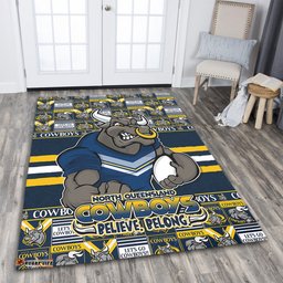 Amazing Aussie North Queensland Cowboys Champions Pride Comic Style Area Rug