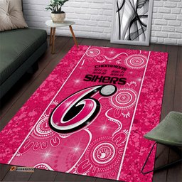 Custom Sydney Sixers Cricket Area Rug The Fourth Time Champions Aboriginal