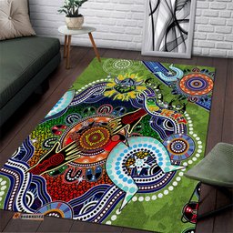 Personalised Raiders NAIDOC Week 2024 Area Rug Australia Aboriginal Dot Painting