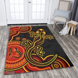 Amazing Aussie Australia Aboriginal Lizard Dreaming Outback Red Area Rug
