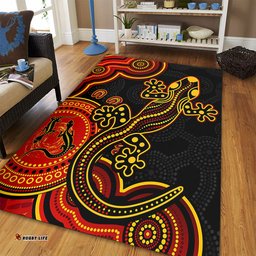 Amazing Aussie Australia Aboriginal Lizard Dreaming Outback Red Area Rug