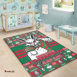 Amazing Aussie South Sydney Rabbitohs Champions Pride Comic Style Area Rug