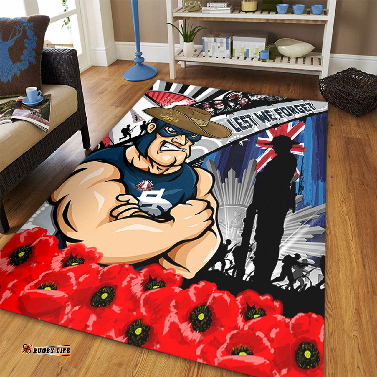 Amazing Aussie Carlton Anzac Day Honor United In Spirit Area Rug