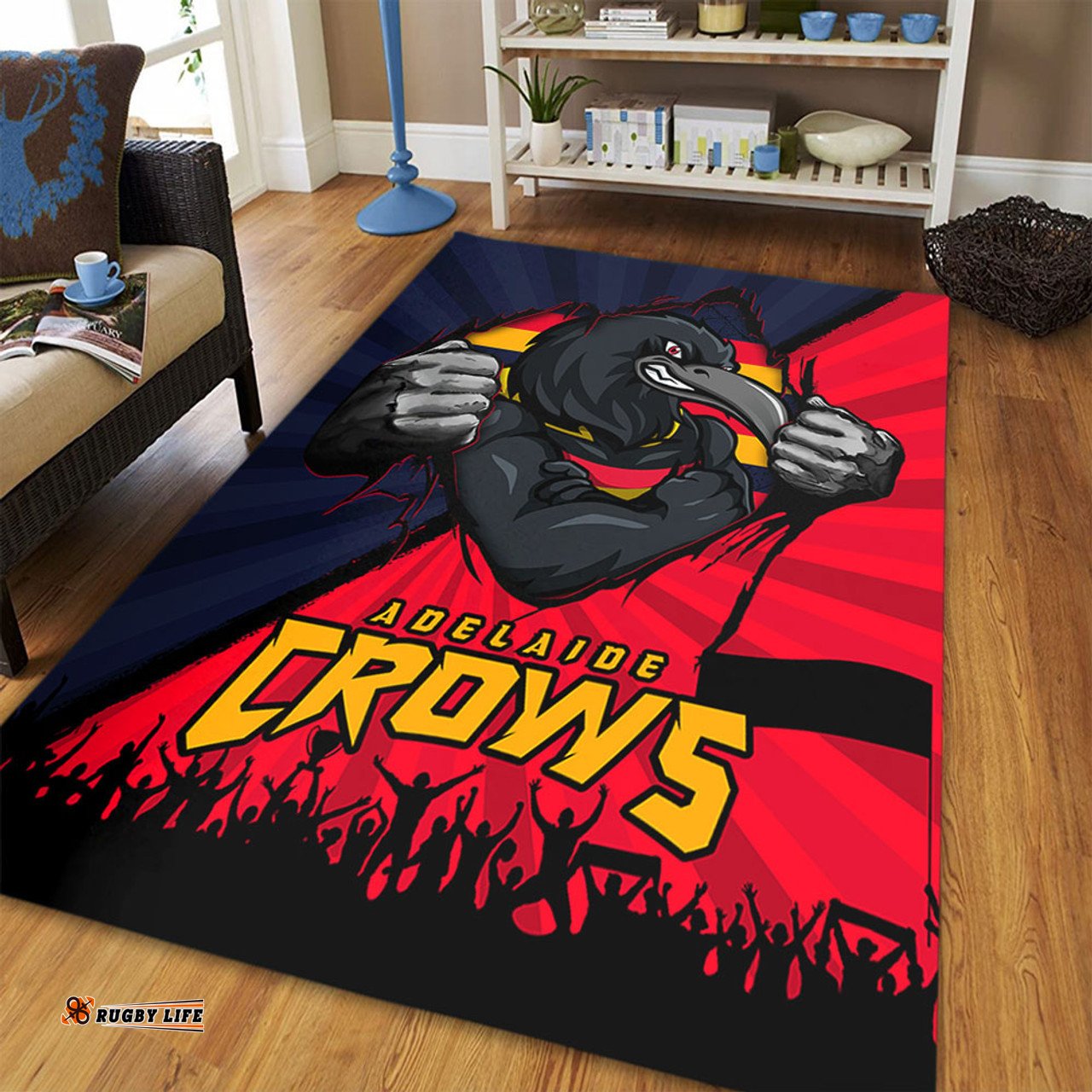Amazing Aussie Adelaide Crows Breaking Through Fan Design Area Rug