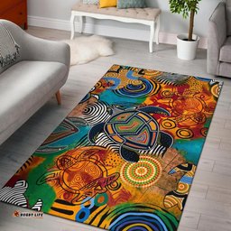 Australia Aboriginal Inspired Area Rug - Turtle Indigenous Art