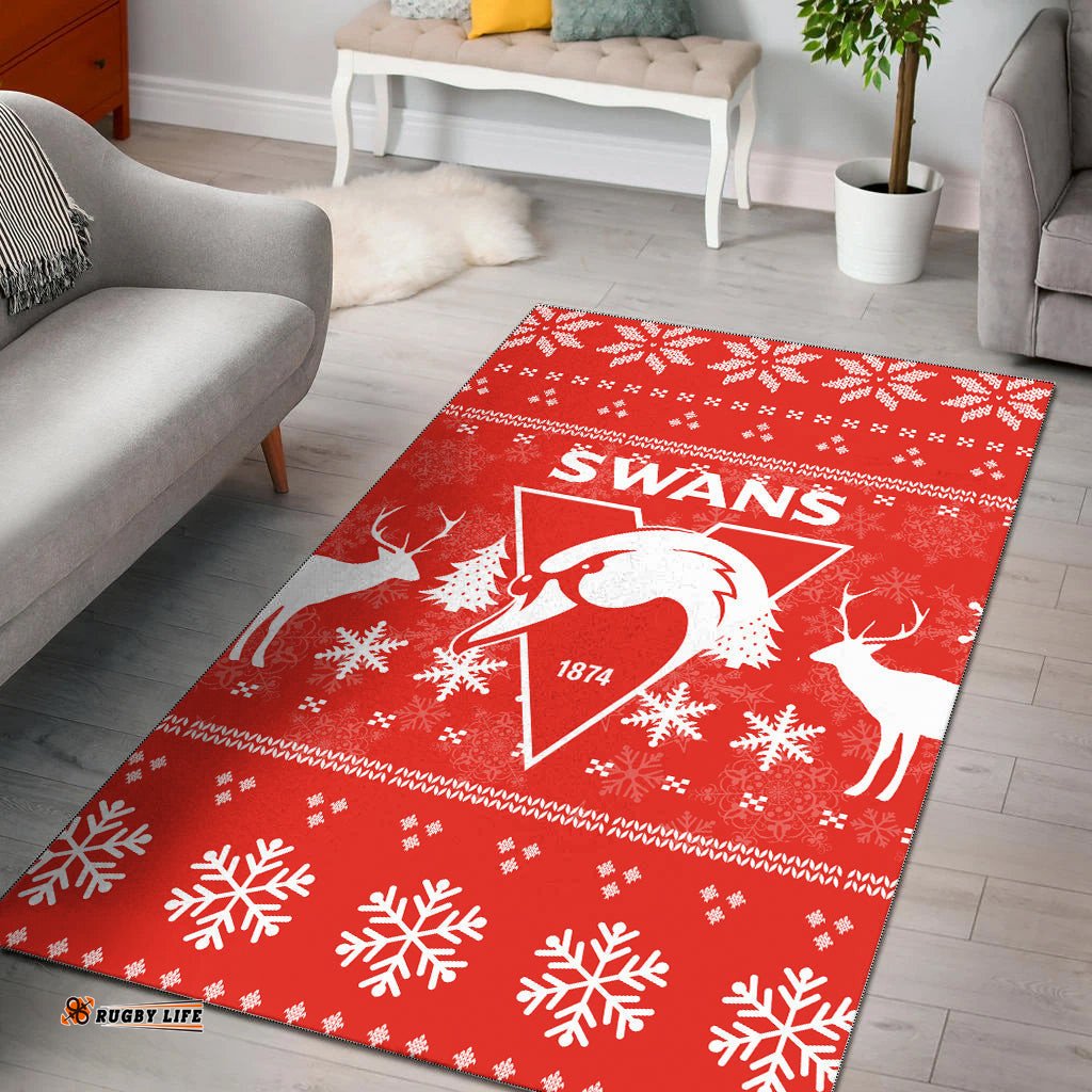 Sydney Swans Area Rug Christmas Ugly Style