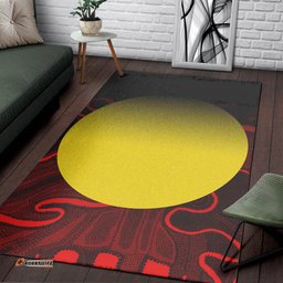 Aboriginal Area Rug Indigenous Flag Grunge Style