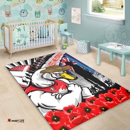 Amazing Aussie Sydney Swans Anzac Day Honor United In Spirit Area Rug