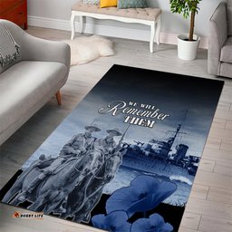 New Zealand ANZAC Day Area Rug HMNZS Achilles We Will Remember Them