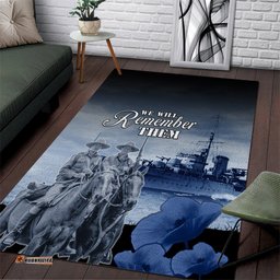 New Zealand ANZAC Day Area Rug HMNZS Achilles We Will Remember Them