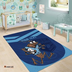 Custom New South Wales Rugby Area Rug Blues Cockroach Origin Sporty