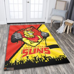 Amazing Aussie Gold Coast SUNS Breaking Through Fan Design Area Rug