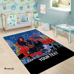 Custom Crows Football ANZAC Area Rug Gallipoli Camouflage With Poppies