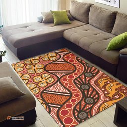 Amazing Aussie Australia Aboriginal Inspired Aboiginal Inspired Dot Painting Style Area Rug