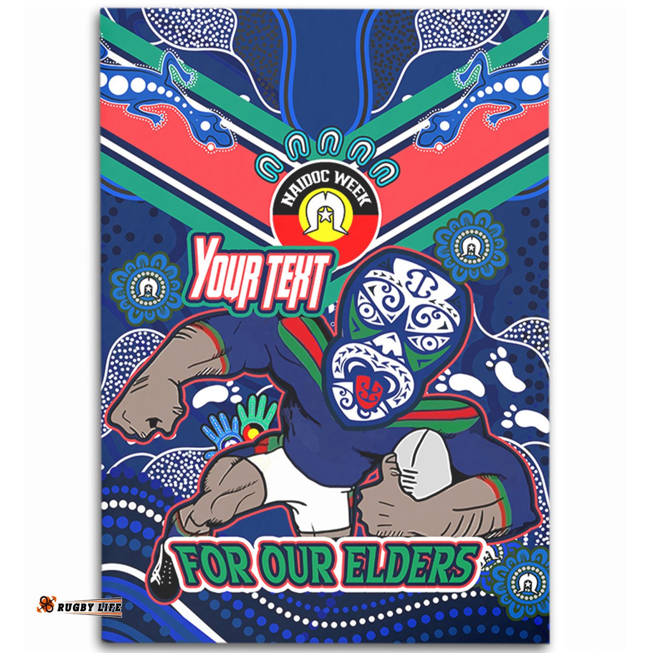 Amazing Aussie New Zealand Warriors Naidoc Week Custom For Our Elders Home Jersey Area Rug