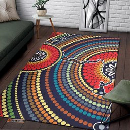 Amazing Aussie Australia Aboriginal Inspired Connection Dot Art Painting Rug Area Rug