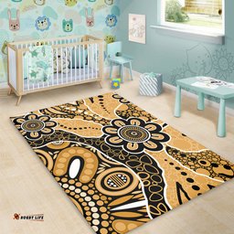 Amazing Aussie Australia Aboriginal Design Art Color Yellow Area Rug