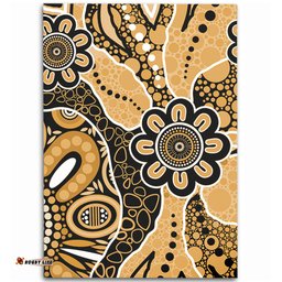 Amazing Aussie Australia Aboriginal Design Art Color Yellow Area Rug