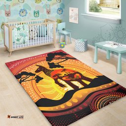 Amazing Aussie Australia Aboriginal Painting Depicting Nature's Beauty Area Rug