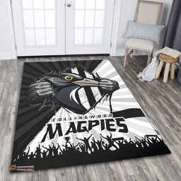 Amazing Aussie Collingwood Breaking Through Fan Design Area Rug