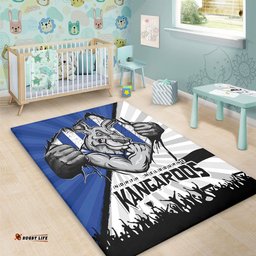 Amazing Aussie North Melbourne Breaking Through Fan Design Area Rug