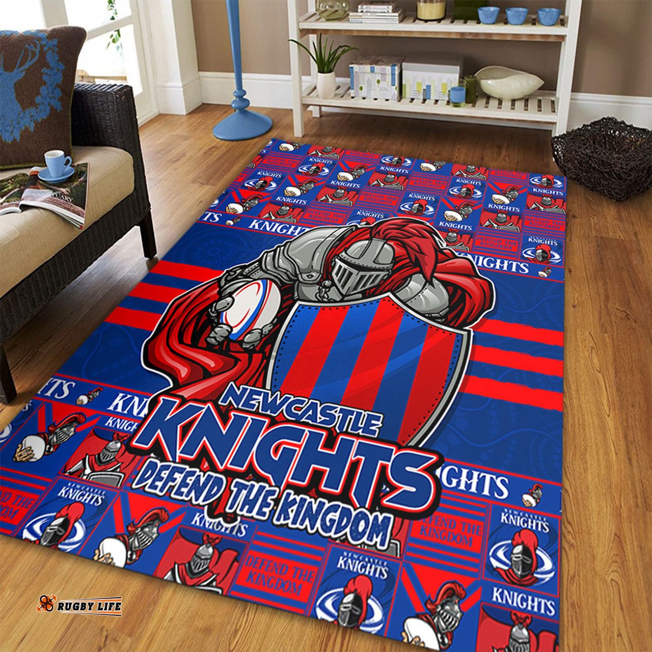 Amazing Aussie Newcastle Knights Champions Pride Comic Style Area Rug