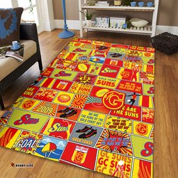 Amazing Aussie Gold Coast SUNS Legacy Of The Pride Comic Style Area Rug
