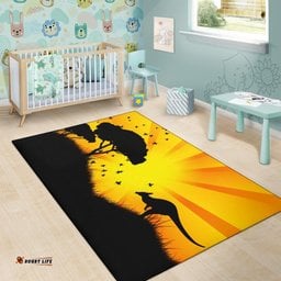 Area Rug Kangaroo Rug Sunset Landscape Art