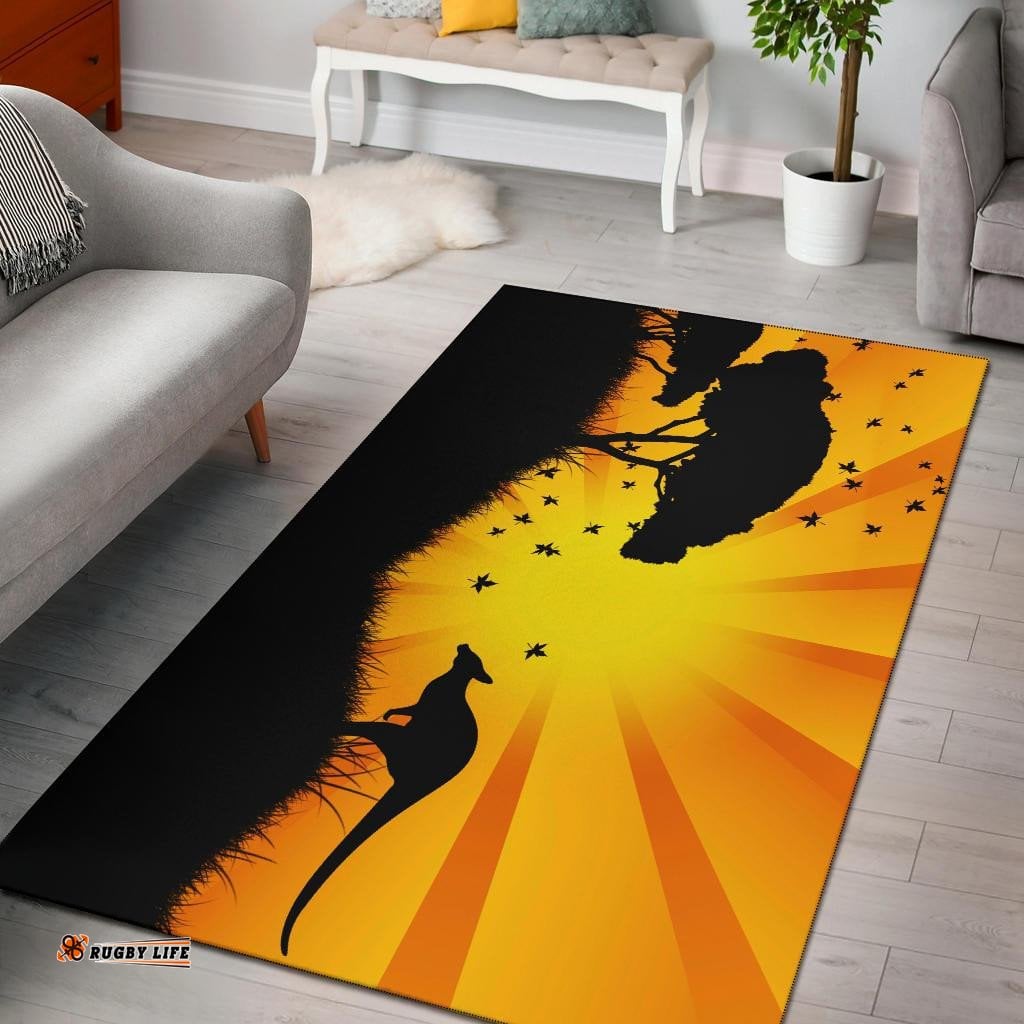 Area Rug Kangaroo Rug Sunset Landscape Art