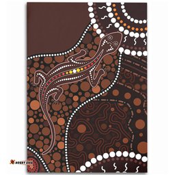 Amazing Aussie Australia Aboriginal Inspired Lizard With Dot Painting Pattern Area Rug