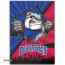 Amazing Aussie Western Bulldogs Breaking Through Fan Design Area Rug
