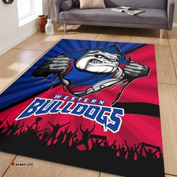 Amazing Aussie Western Bulldogs Breaking Through Fan Design Area Rug