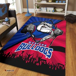 Amazing Aussie Western Bulldogs Breaking Through Fan Design Area Rug
